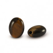 Natural stone bead Tigereye oval 8x6mm Golden brown